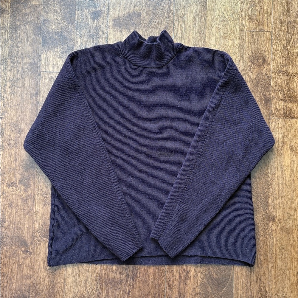 H&M Basics Burgundy Mockneck Sweater